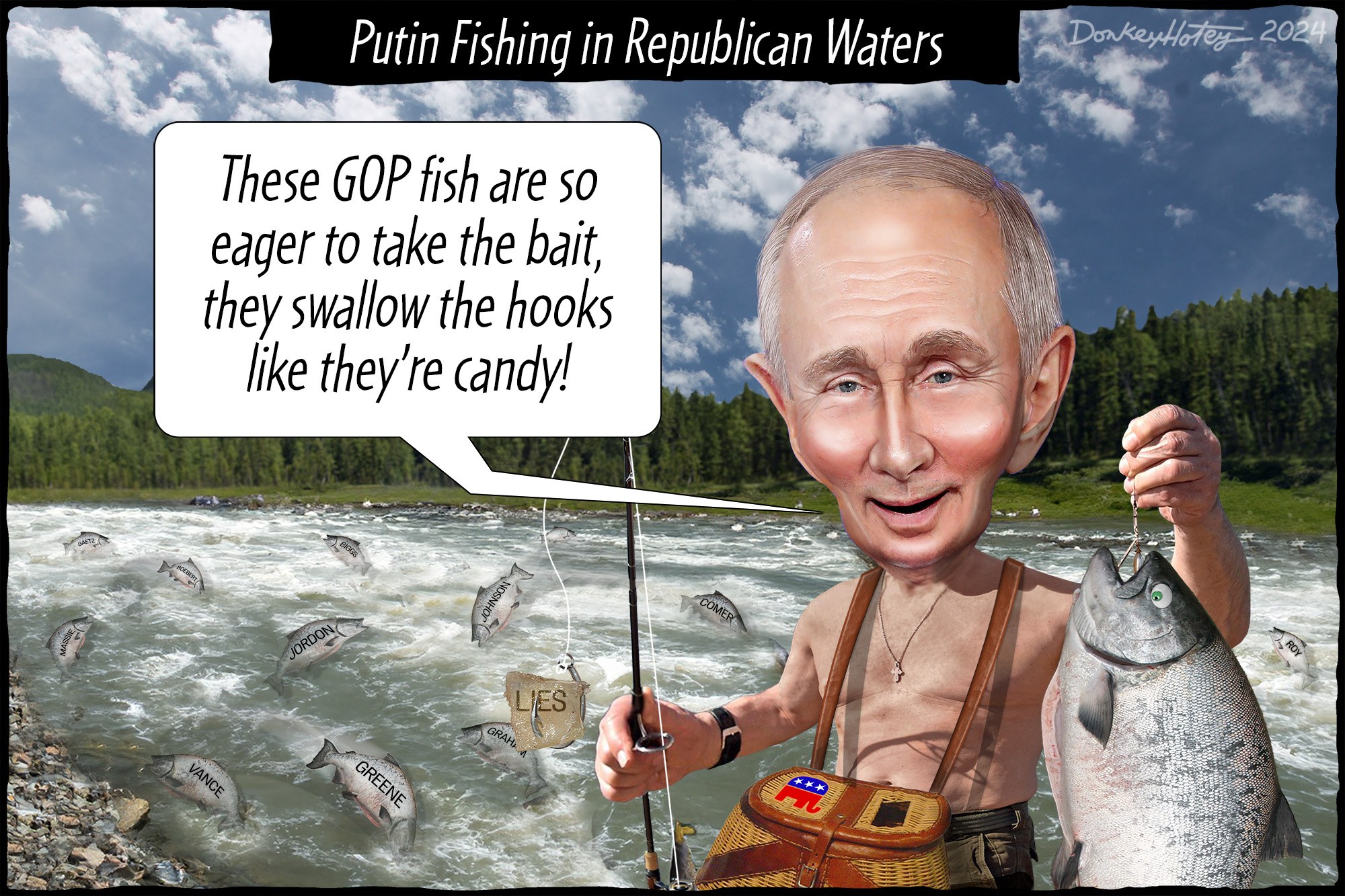 Vladimir Putin Catches a Motherload of Republicans With Christo-fascist Bait
